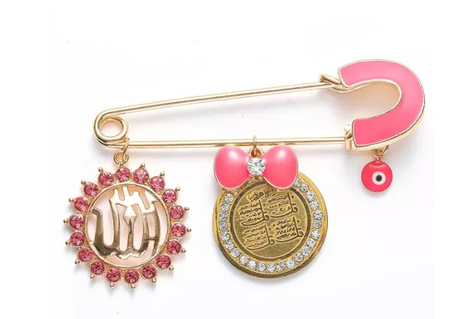Allah 4 Qul Turkish Evil Eye Pin Brooch
