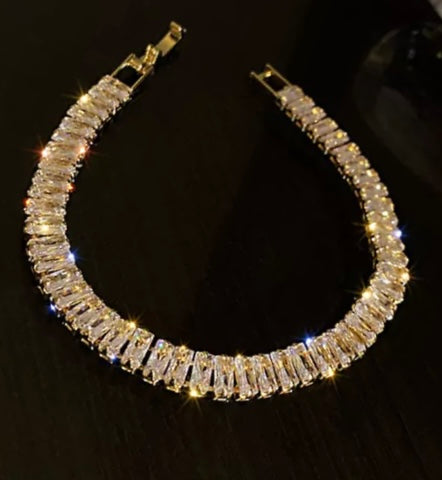 gold plated zircon bracelet