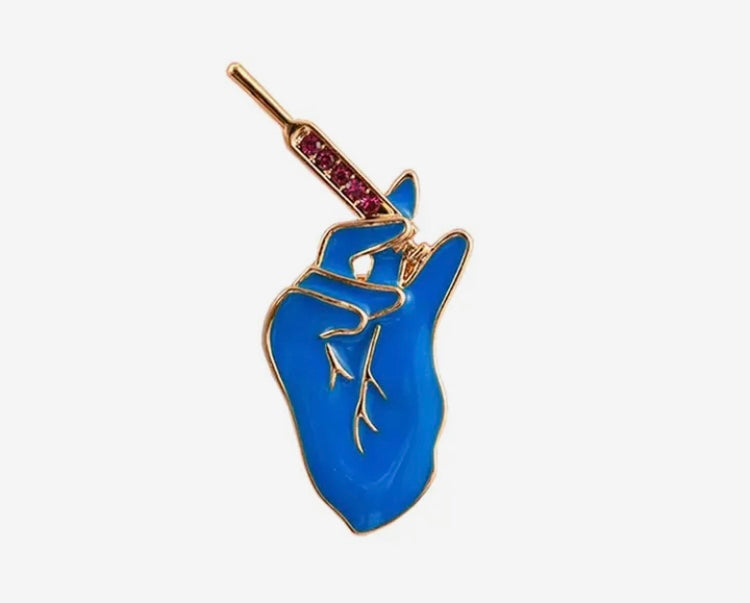 Medical Syringe Brooch Pin