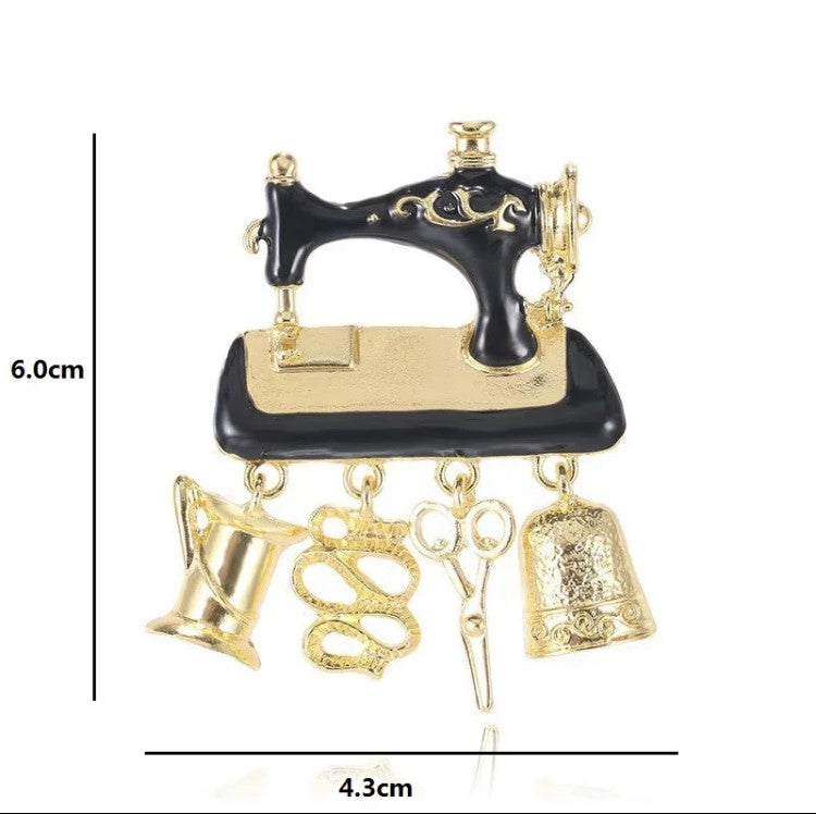 Sewing Machine Brooch Pin