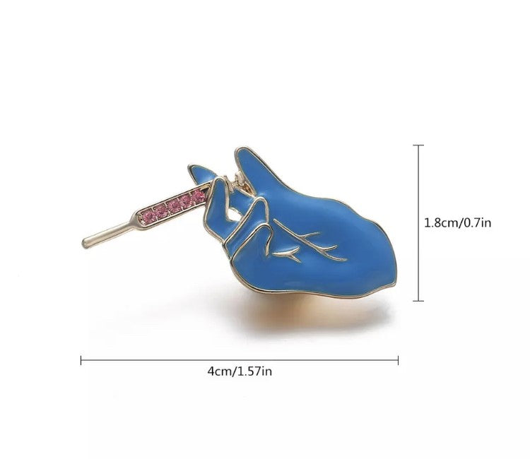 Medical Syringe Brooch Pin