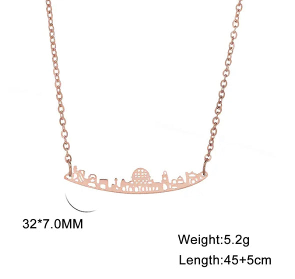 Rose Gold Muslim Architecture Necklace
