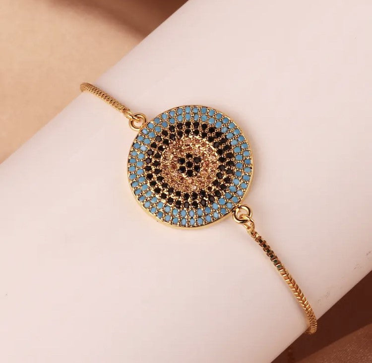 18K Gold Plated Turkish Evil Eye Bracelet