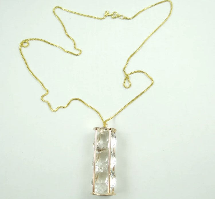 Rectangular 3 Crystal Pendant