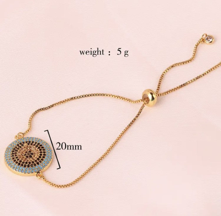 18K Gold Plated Turkish Evil Eye Bracelet