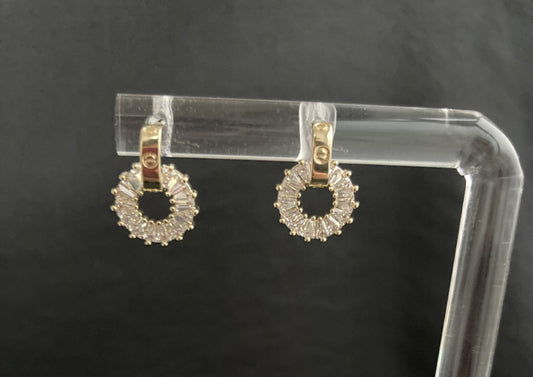 14K Gold Plated Luxury Stud Zircon Earrings