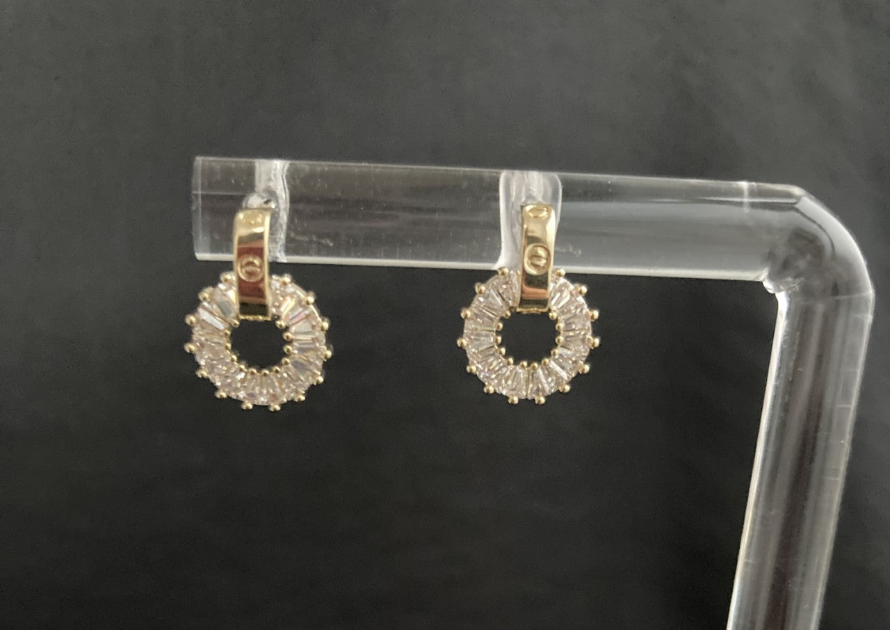 14K Gold Plated Luxury Stud Zircon Earrings