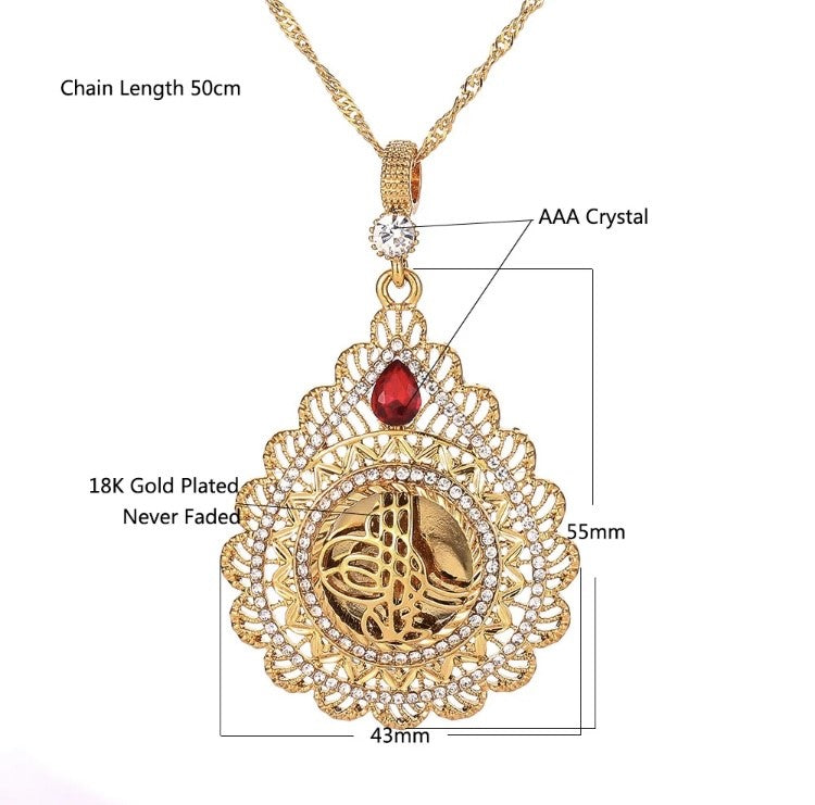 18K Gold Plated AAA Crystal Turkish Necklace