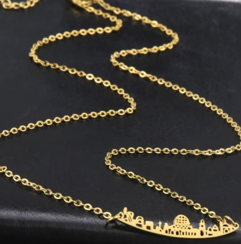 Rose Gold Muslim Architecture Necklace