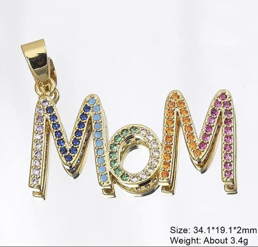 18K Real Gold Plated Mom Pendant