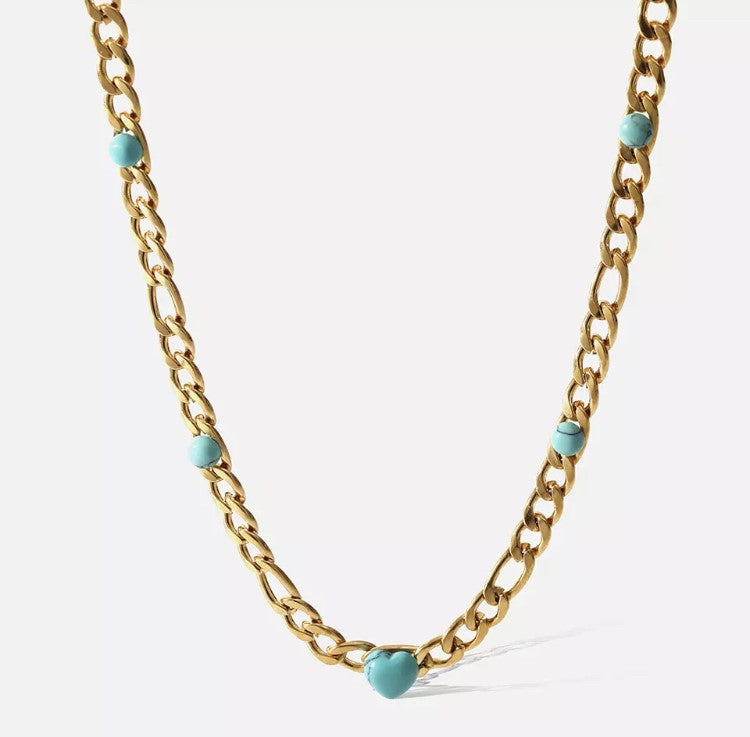 18K Gold Plated Natural Stone Necklace