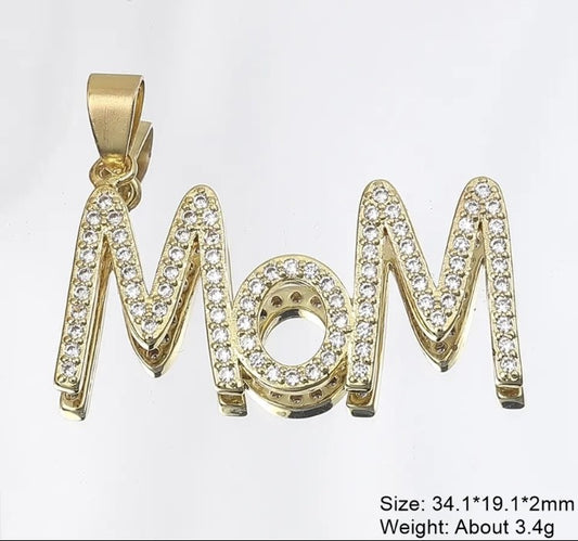 18K Gold Plated Mom Pendant